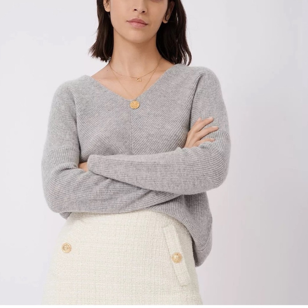 Maje • Madina Cashmere Sweater Ribbed V Neck